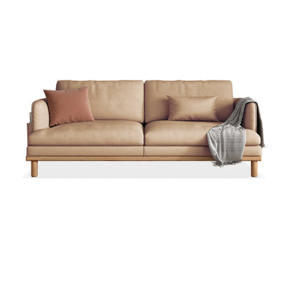 Velvet Sofa 35 "W Recessed Arm Sofa with Storage for Living Room Brown Clearhalo 'furn' 'furn_sofas' 'Furniture' 'furniture_sofas' 'kitchen' 'kitchen_sofas' 'Living Room Furniture' 'Sofa' 'sofas' 4637976