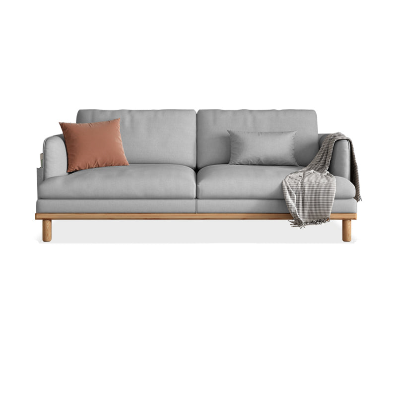 Velvet Sofa 35 "W Recessed Arm Sofa with Storage for Living Room Grey Clearhalo 'furn' 'furn_sofas' 'Furniture' 'furniture_sofas' 'kitchen' 'kitchen_sofas' 'Living Room Furniture' 'Sofa' 'sofas' 4637977