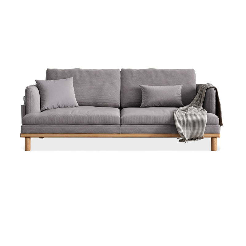 Velvet Sofa 35 "W Recessed Arm Sofa with Storage for Living Room Light Gray Clearhalo 'furn' 'furn_sofas' 'Furniture' 'furniture_sofas' 'kitchen' 'kitchen_sofas' 'Living Room Furniture' 'Sofa' 'sofas' 4637978