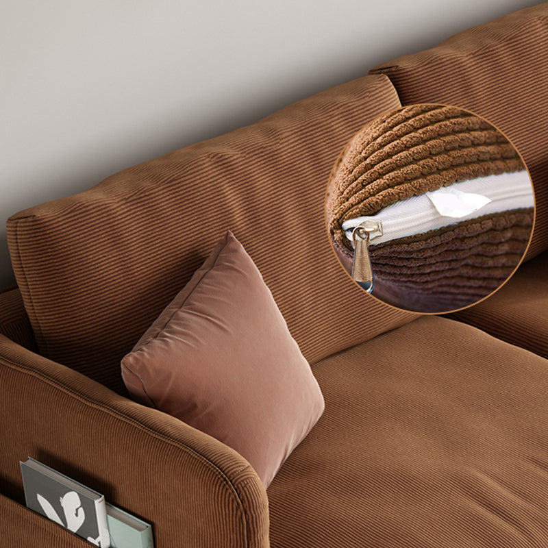 Velvet Sofa 35 "W Recessed Arm Sofa with Storage for Living Room Clearhalo 'furn' 'furn_sofas' 'Furniture' 'furniture_sofas' 'kitchen' 'kitchen_sofas' 'Living Room Furniture' 'Sofa' 'sofas' 4637983