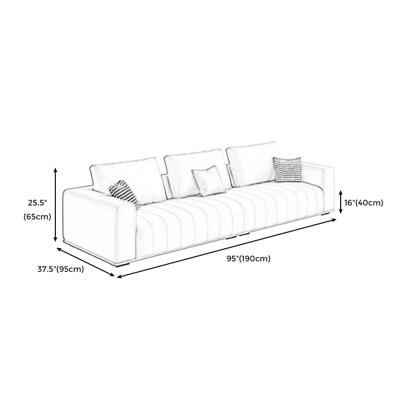 Modern Faux Leather Tuxedo Arm Standard Sofa with Bolster Pillows for Living Room Clearhalo 'furn' 'furn_sofas' 'Furniture' 'furniture_sofas' 'kitchen' 'kitchen_sofas' 'Living Room Furniture' 'Sofa' 'sofas' 4638001