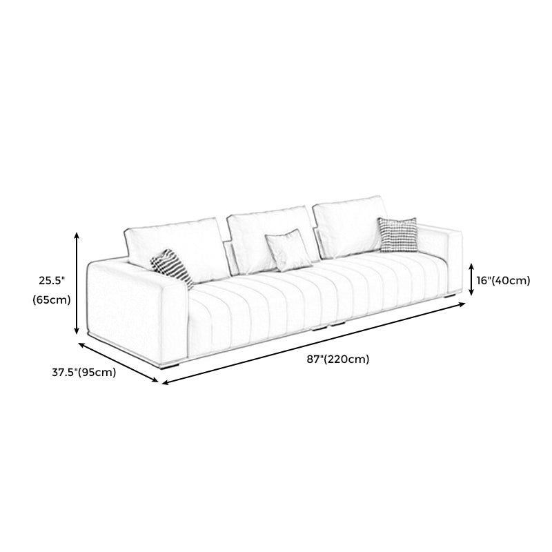 Modern Faux Leather Tuxedo Arm Standard Sofa with Bolster Pillows for Living Room Clearhalo 'furn' 'furn_sofas' 'Furniture' 'furniture_sofas' 'kitchen' 'kitchen_sofas' 'Living Room Furniture' 'Sofa' 'sofas' 4638002