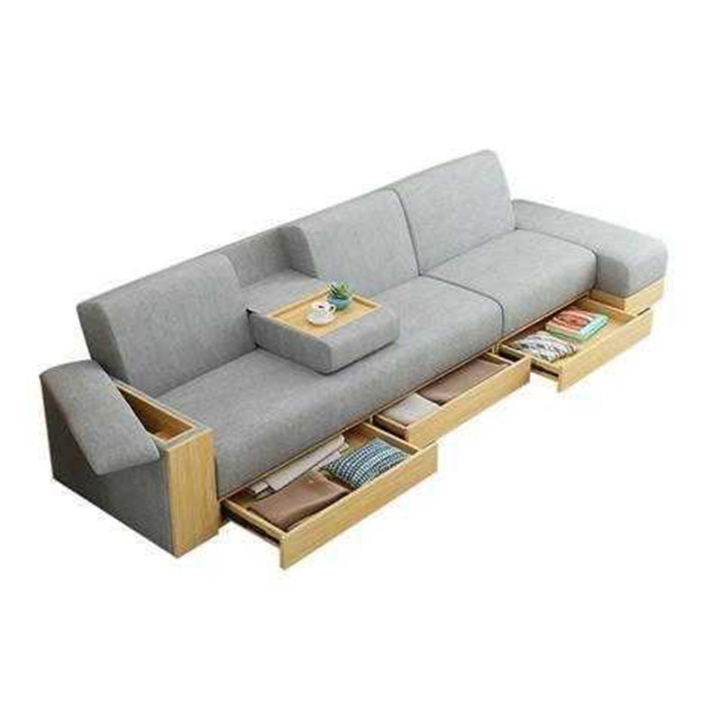 Convertible Split Back Sofa 31"W Square Arm Sofa for Living Room 112"L x 31.5"W x 29.5"H Clearhalo 'furn' 'furn_sofas' 'Furniture' 'furniture_sofas' 'kitchen' 'kitchen_sofas' 'Living Room Furniture' 'Sofa' 'sofas' 4638011