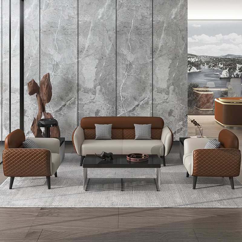 Faux Leather Square Arm Sofa Foam Filled Sewn Pillow Back Sofa for Living Room Clearhalo 'furn' 'furn_sofas' 'Furniture' 'furniture_sofas' 'kitchen' 'kitchen_sofas' 'Living Room Furniture' 'Sofa' 'sofas' 4638016