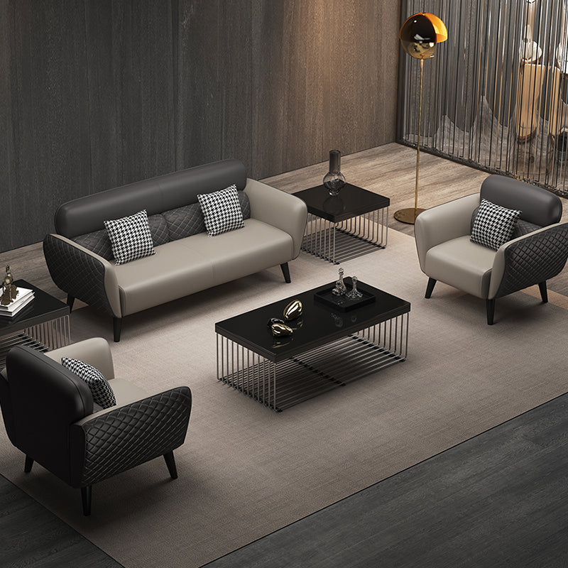 Faux Leather Square Arm Sofa Foam Filled Sewn Pillow Back Sofa for Living Room Clearhalo 'furn' 'furn_sofas' 'Furniture' 'furniture_sofas' 'kitchen' 'kitchen_sofas' 'Living Room Furniture' 'Sofa' 'sofas' 4638023