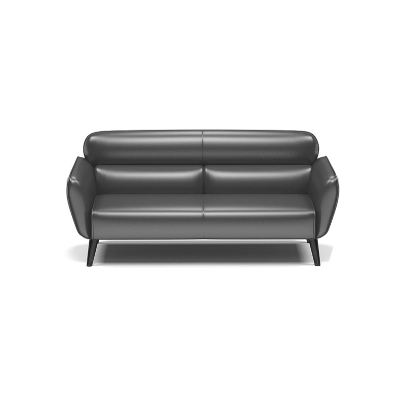 Faux Leather Square Arm Sofa Foam Filled Sewn Pillow Back Sofa for Living Room 59"L x 31.5"W x 33"H Grey Clearhalo 'furn' 'furn_sofas' 'Furniture' 'furniture_sofas' 'kitchen' 'kitchen_sofas' 'Living Room Furniture' 'Sofa' 'sofas' 4638024