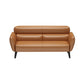 Faux Leather Square Arm Sofa Foam Filled Sewn Pillow Back Sofa for Living Room 75"L x 31.5"W x 33.5"H Orange Clearhalo 'furn' 'furn_sofas' 'Furniture' 'furniture_sofas' 'kitchen' 'kitchen_sofas' 'Living Room Furniture' 'Sofa' 'sofas' 4638028
