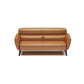 Faux Leather Square Arm Sofa Foam Filled Sewn Pillow Back Sofa for Living Room 59"L x 31.5"W x 33"H Orange Clearhalo 'furn' 'furn_sofas' 'Furniture' 'furniture_sofas' 'kitchen' 'kitchen_sofas' 'Living Room Furniture' 'Sofa' 'sofas' 4638029