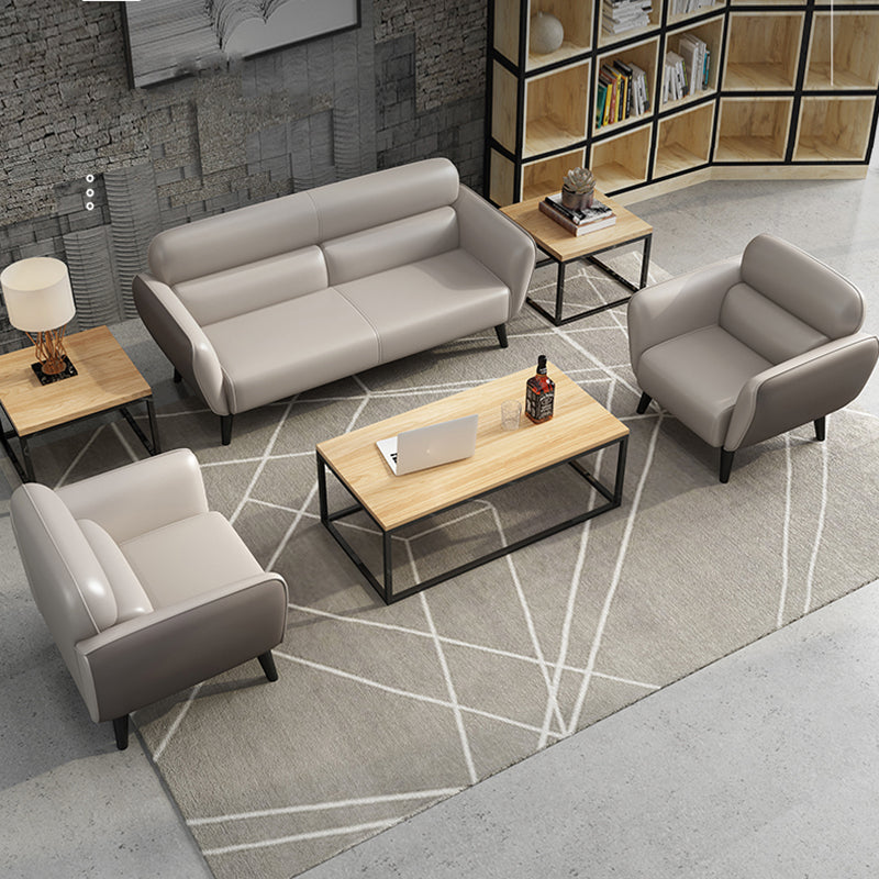 Faux Leather Square Arm Sofa Foam Filled Sewn Pillow Back Sofa for Living Room Clearhalo 'furn' 'furn_sofas' 'Furniture' 'furniture_sofas' 'kitchen' 'kitchen_sofas' 'Living Room Furniture' 'Sofa' 'sofas' 4638032