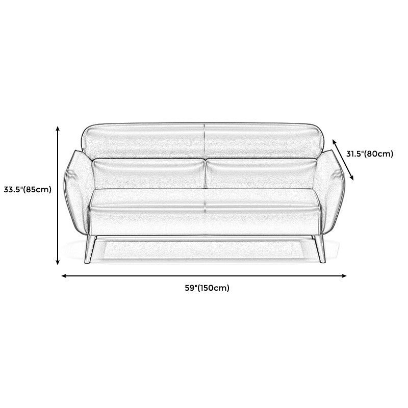 Faux Leather Square Arm Sofa Foam Filled Sewn Pillow Back Sofa for Living Room Clearhalo 'furn' 'furn_sofas' 'Furniture' 'furniture_sofas' 'kitchen' 'kitchen_sofas' 'Living Room Furniture' 'Sofa' 'sofas' 4638041