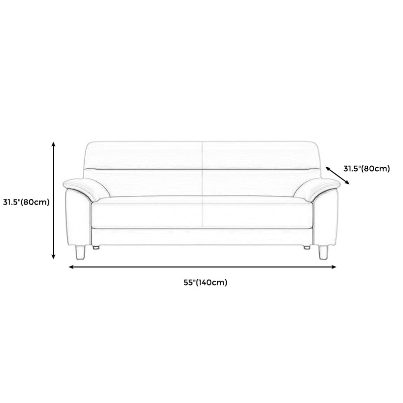 Sewn Pillow Back Faux Leather Pillow Top Arm Sofa with Stain Resistant Clearhalo 'furn' 'furn_sofas' 'Furniture' 'furniture_sofas' 'kitchen' 'kitchen_sofas' 'Living Room Furniture' 'Sofa' 'sofas' 4638079