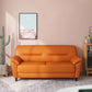 Leather Modern 3-seat Pillow Top Arm Sofa 70.87"/55.12" W Sewn Pillow Back Sofa 55"L x 31"W x 31"H Orange Clearhalo 'furn' 'furn_sofas' 'Furniture' 'furniture_sofas' 'kitchen' 'kitchen_sofas' 'Living Room Furniture' 'Sofa' 'sofas' 4638081