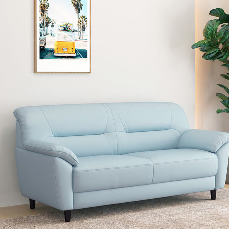 Leather Modern 3-seat Pillow Top Arm Sofa 70.87"/55.12" W Sewn Pillow Back Sofa Clearhalo 'furn' 'furn_sofas' 'Furniture' 'furniture_sofas' 'kitchen' 'kitchen_sofas' 'Living Room Furniture' 'Sofa' 'sofas' 4638082
