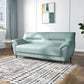 Leather Modern 3-seat Pillow Top Arm Sofa 70.87"/55.12" W Sewn Pillow Back Sofa 55"L x 31"W x 31"H Mint Green Clearhalo 'furn' 'furn_sofas' 'Furniture' 'furniture_sofas' 'kitchen' 'kitchen_sofas' 'Living Room Furniture' 'Sofa' 'sofas' 4638097