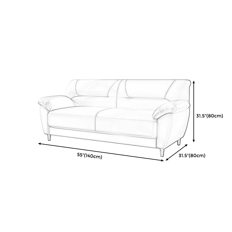 Leather Modern 3-seat Pillow Top Arm Sofa 70.87"/55.12" W Sewn Pillow Back Sofa Clearhalo 'furn' 'furn_sofas' 'Furniture' 'furniture_sofas' 'kitchen' 'kitchen_sofas' 'Living Room Furniture' 'Sofa' 'sofas' 4638098