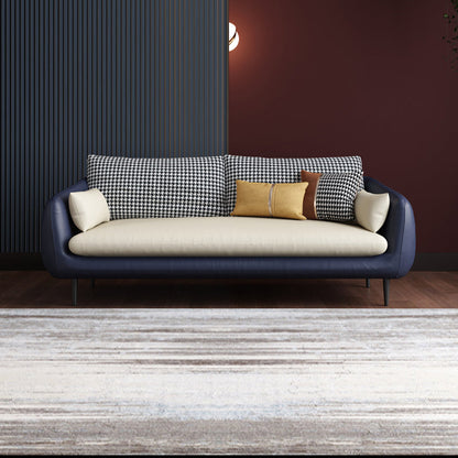 80.00"H Black Technology Cloth Sponge Cushion Modern Square Arm Sofa Blue Clearhalo 'furn' 'furn_sofas' 'Furniture' 'furniture_sofas' 'kitchen' 'kitchen_sofas' 'Living Room Furniture' 'Sofa' 'sofas' 4638124