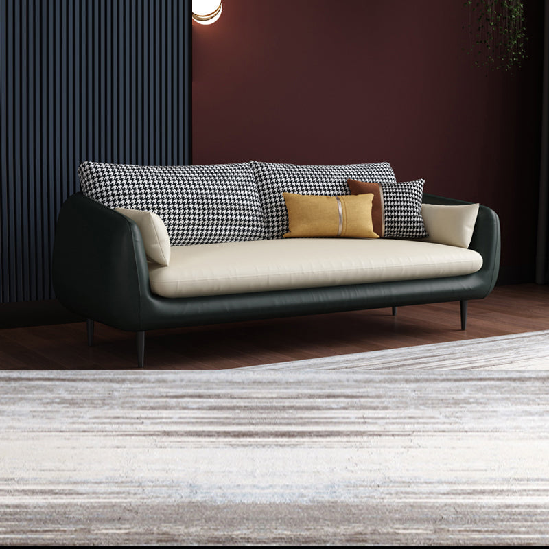 80.00"H Black Technology Cloth Sponge Cushion Modern Square Arm Sofa Green Clearhalo 'furn' 'furn_sofas' 'Furniture' 'furniture_sofas' 'kitchen' 'kitchen_sofas' 'Living Room Furniture' 'Sofa' 'sofas' 4638129