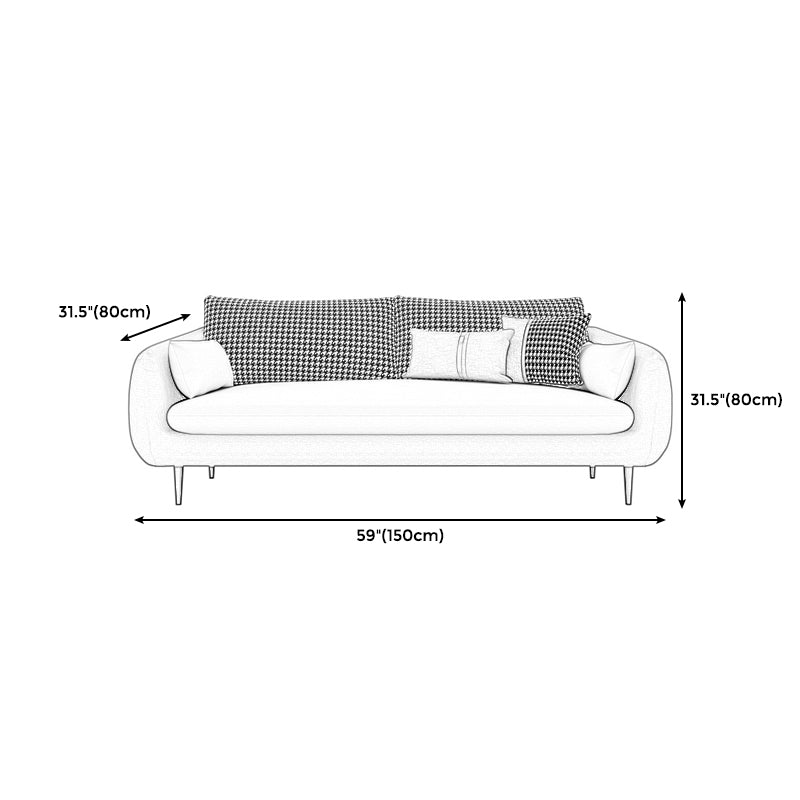 80.00"H Black Technology Cloth Sponge Cushion Modern Square Arm Sofa Clearhalo 'furn' 'furn_sofas' 'Furniture' 'furniture_sofas' 'kitchen' 'kitchen_sofas' 'Living Room Furniture' 'Sofa' 'sofas' 4638132