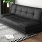 75"Modern Minimalist Armless Foldable Sleeper Leather Settee 71"L x 31"W x 31"H Black Faux Leather Clearhalo 'furn' 'furn_sofas' 'Furniture' 'furniture_sofas' 'kitchen' 'kitchen_sofas' 'Living Room Furniture' 'Sofa' 'sofas' 4638136