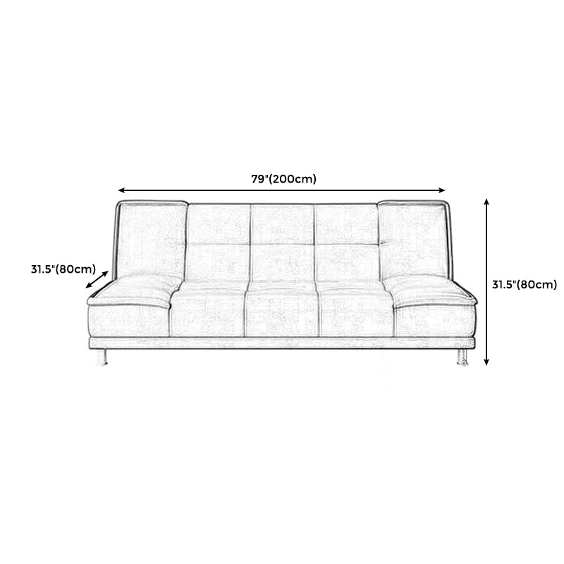 75"Modern Minimalist Armless Foldable Sleeper Leather Settee Clearhalo 'furn' 'furn_sofas' 'Furniture' 'furniture_sofas' 'kitchen' 'kitchen_sofas' 'Living Room Furniture' 'Sofa' 'sofas' 4638152