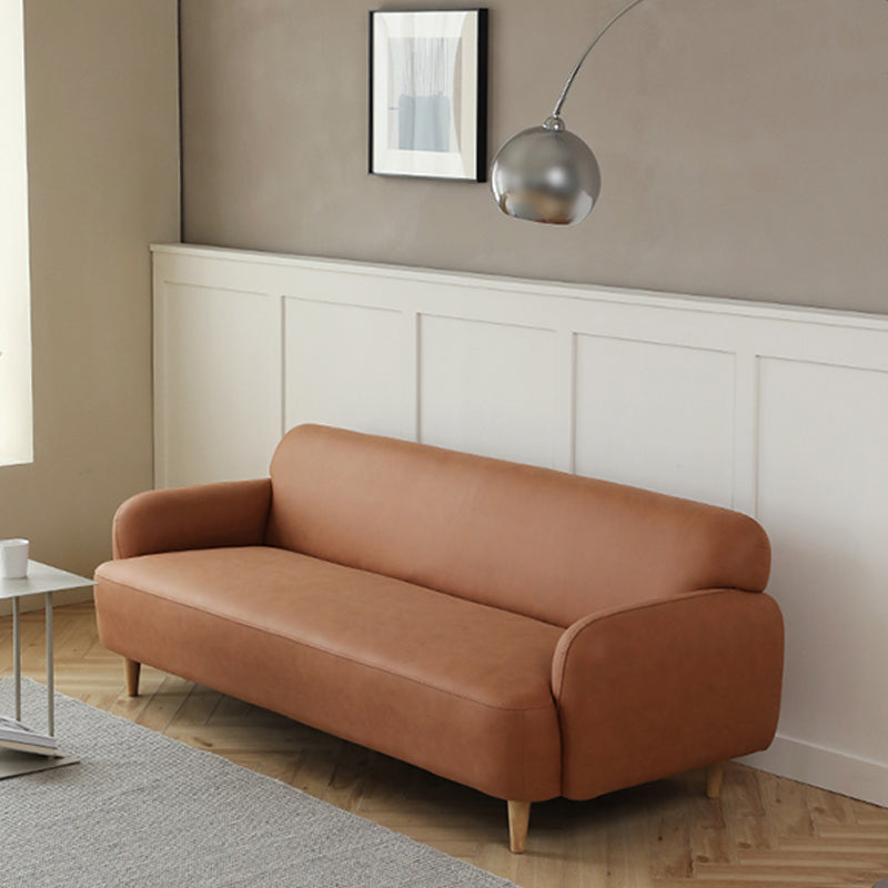 Scandinavian Recessed Arm Standard Tight Back for Living Room 63"L x 31.5"W x 29.5"H Orange Clearhalo 'furn' 'furn_sofas' 'Furniture' 'furniture_sofas' 'kitchen' 'kitchen_sofas' 'Living Room Furniture' 'Sofa' 'sofas' 4638167