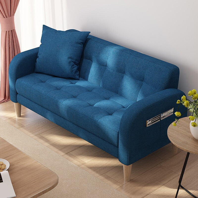25.59'W Modern Square Arm Linen Standard Sofa for Living Room Clearhalo 'furn' 'furn_sofas' 'Furniture' 'furniture_sofas' 'kitchen' 'kitchen_sofas' 'Living Room Furniture' 'Sofa' 'sofas' 4638186