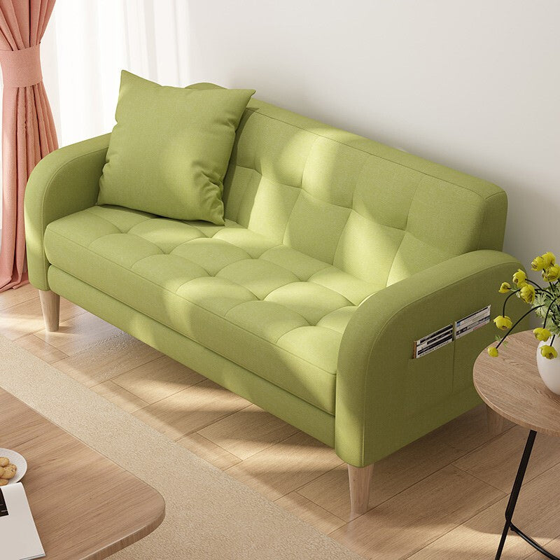 25.59'W Modern Square Arm Linen Standard Sofa for Living Room Green Clearhalo 'furn' 'furn_sofas' 'Furniture' 'furniture_sofas' 'kitchen' 'kitchen_sofas' 'Living Room Furniture' 'Sofa' 'sofas' 4638189
