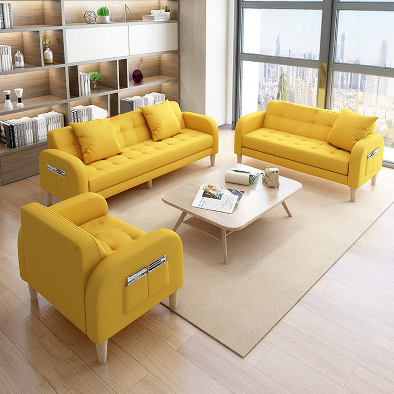 25.59'W Modern Square Arm Linen Standard Sofa for Living Room Clearhalo 'furn' 'furn_sofas' 'Furniture' 'furniture_sofas' 'kitchen' 'kitchen_sofas' 'Living Room Furniture' 'Sofa' 'sofas' 4638197