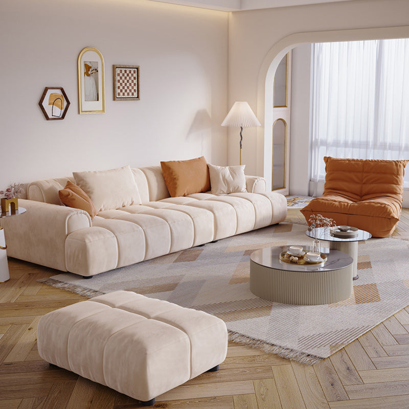 Velvet Modern Sofa 25.6"High Rolled Arm Sofa & Biscuit Back Sofa Clearhalo 'furn' 'furn_sofas' 'Furniture' 'furniture_sofas' 'kitchen' 'kitchen_sofas' 'Living Room Furniture' 'Sofa' 'sofas' 4638220