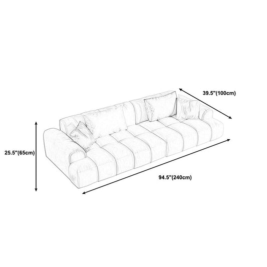 Velvet Modern Sofa 25.6"High Rolled Arm Sofa & Biscuit Back Sofa Clearhalo 'furn' 'furn_sofas' 'Furniture' 'furniture_sofas' 'kitchen' 'kitchen_sofas' 'Living Room Furniture' 'Sofa' 'sofas' 4638229