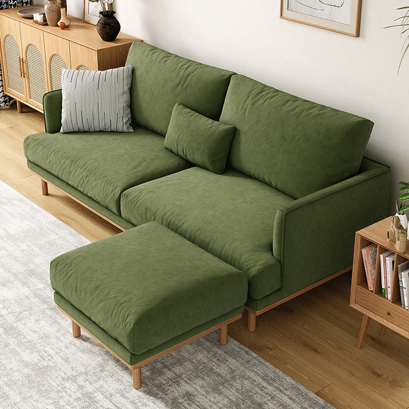 Velvet Flared Arm Sofa Loose Back 35.4"W Modern Sofa for Living Room Clearhalo 'furn' 'furn_sofas' 'Furniture' 'furniture_sofas' 'kitchen' 'kitchen_sofas' 'Living Room Furniture' 'Sofa' 'sofas' 4638235