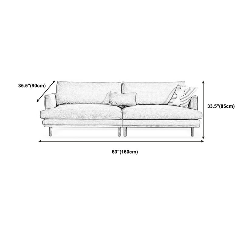 Velvet Flared Arm Sofa Loose Back 35.4"W Modern Sofa for Living Room Clearhalo 'furn' 'furn_sofas' 'Furniture' 'furniture_sofas' 'kitchen' 'kitchen_sofas' 'Living Room Furniture' 'Sofa' 'sofas' 4638245