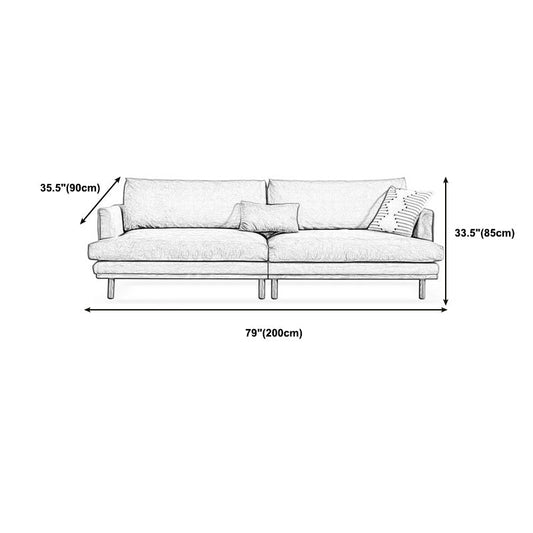 Velvet Flared Arm Sofa Loose Back 35.4"W Modern Sofa for Living Room Clearhalo 'furn' 'furn_sofas' 'Furniture' 'furniture_sofas' 'kitchen' 'kitchen_sofas' 'Living Room Furniture' 'Sofa' 'sofas' 4638246