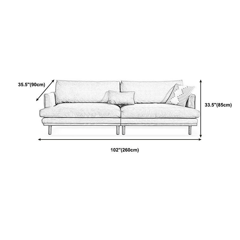 Velvet Flared Arm Sofa Loose Back 35.4"W Modern Sofa for Living Room Clearhalo 'furn' 'furn_sofas' 'Furniture' 'furniture_sofas' 'kitchen' 'kitchen_sofas' 'Living Room Furniture' 'Sofa' 'sofas' 4638248