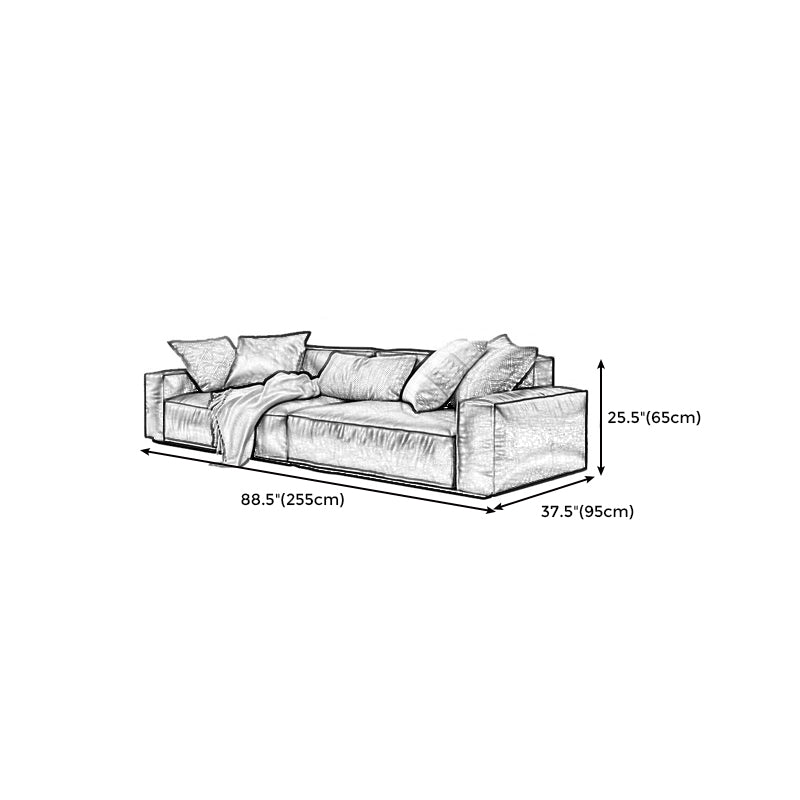 26.38" H Genuine Leather Square Arm Modern Sofa with Storage Black Standard Sofa Clearhalo 'furn' 'furn_sofas' 'Furniture' 'furniture_sofas' 'kitchen' 'kitchen_sofas' 'Living Room Furniture' 'Sofa' 'sofas' 4638279