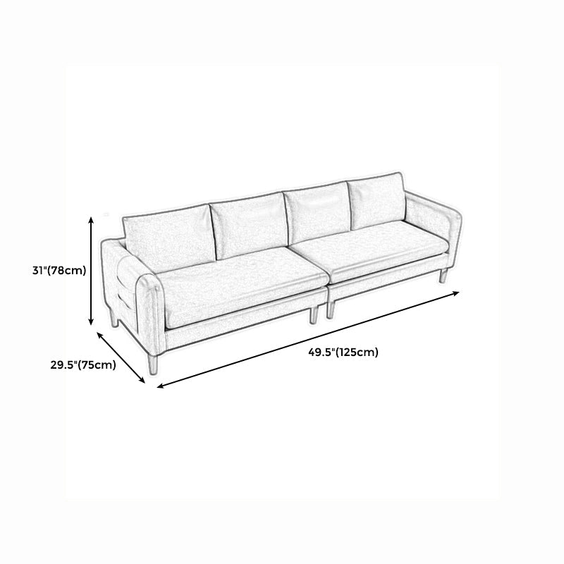 Mordern Square Arm Sofa with Tight Back Convertible Sofa for Living Room, Apartment Clearhalo 'furn' 'furn_sofas' 'Furniture' 'furniture_sofas' 'kitchen' 'kitchen_sofas' 'Living Room Furniture' 'Sofa' 'sofas' 4638287