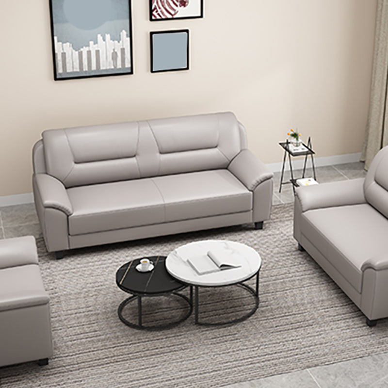 31.50" H Faux Leather Pillow Top Arm Sofa with Cushions for Living Room Clearhalo 'furn' 'furn_sofas' 'Furniture' 'furniture_sofas' 'kitchen' 'kitchen_sofas' 'Living Room Furniture' 'Sofa' 'sofas' 4638316