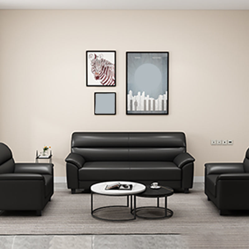 31.50" H Faux Leather Pillow Top Arm Sofa with Cushions for Living Room Clearhalo 'furn' 'furn_sofas' 'Furniture' 'furniture_sofas' 'kitchen' 'kitchen_sofas' 'Living Room Furniture' 'Sofa' 'sofas' 4638317