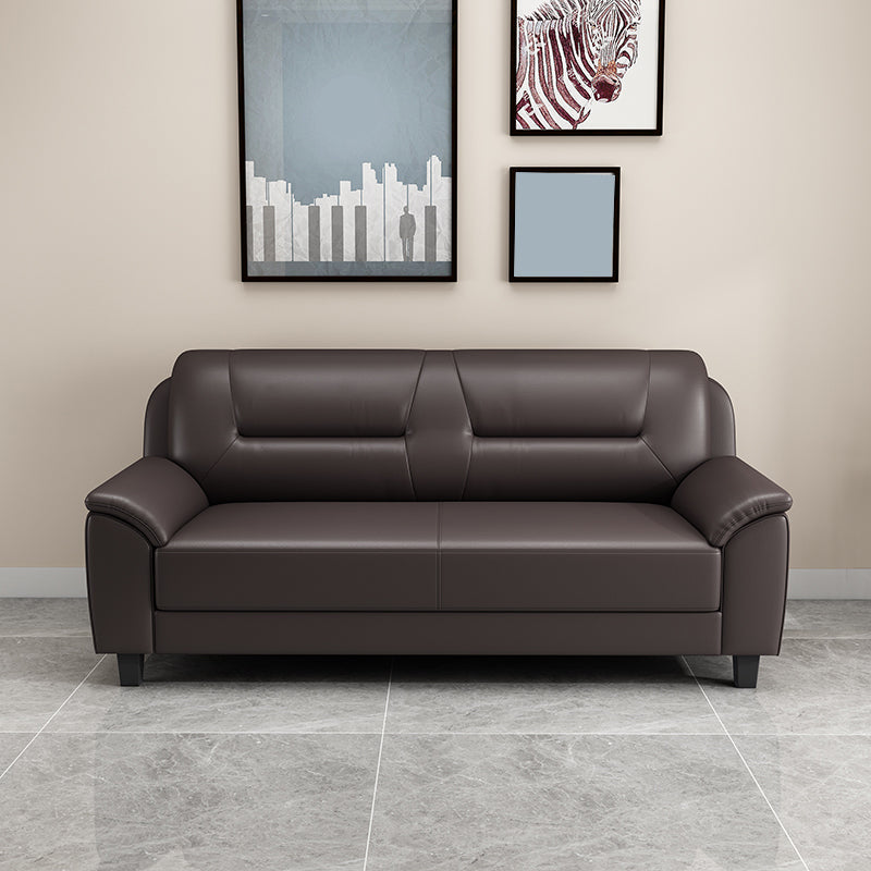 31.50" H Faux Leather Pillow Top Arm Sofa with Cushions for Living Room Coffee Clearhalo 'furn' 'furn_sofas' 'Furniture' 'furniture_sofas' 'kitchen' 'kitchen_sofas' 'Living Room Furniture' 'Sofa' 'sofas' 4638319