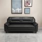 31.50" H Faux Leather Pillow Top Arm Sofa with Cushions for Living Room Black Clearhalo 'furn' 'furn_sofas' 'Furniture' 'furniture_sofas' 'kitchen' 'kitchen_sofas' 'Living Room Furniture' 'Sofa' 'sofas' 4638324