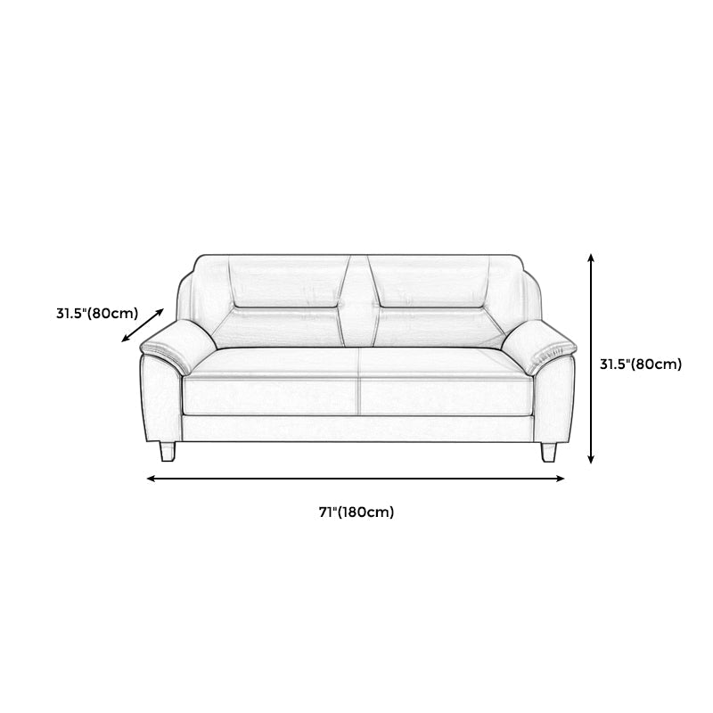 31.50" H Faux Leather Pillow Top Arm Sofa with Cushions for Living Room Clearhalo 'furn' 'furn_sofas' 'Furniture' 'furniture_sofas' 'kitchen' 'kitchen_sofas' 'Living Room Furniture' 'Sofa' 'sofas' 4638328