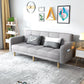 Beige Contemporary Biscuit Back Sofa 25.6"High Square Arm Sofa Light Gray Cotton Blend Clearhalo 'furn' 'furn_sofas' 'Furniture' 'furniture_sofas' 'kitchen' 'kitchen_sofas' 'Living Room Furniture' 'Sofa' 'sofas' 4638363