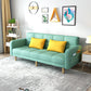 Beige Contemporary Biscuit Back Sofa 25.6"High Square Arm Sofa Mint Green Faux Leather Clearhalo 'furn' 'furn_sofas' 'Furniture' 'furniture_sofas' 'kitchen' 'kitchen_sofas' 'Living Room Furniture' 'Sofa' 'sofas' 4638364