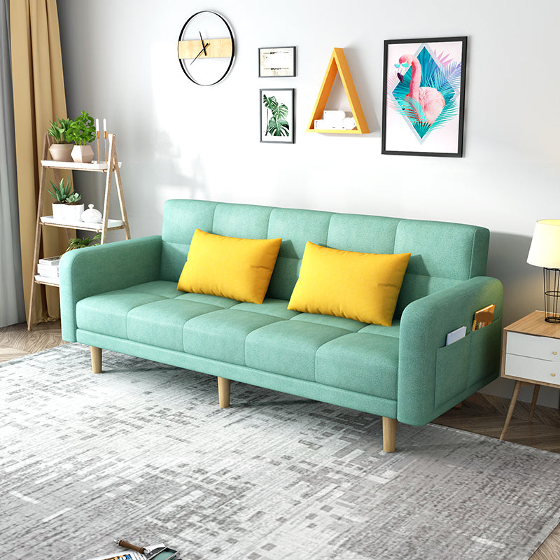 Beige Contemporary Biscuit Back Sofa 25.6"High Square Arm Sofa Mint Green Faux Leather Clearhalo 'furn' 'furn_sofas' 'Furniture' 'furniture_sofas' 'kitchen' 'kitchen_sofas' 'Living Room Furniture' 'Sofa' 'sofas' 4638364