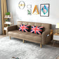 Beige Contemporary Biscuit Back Sofa 25.6"High Square Arm Sofa Coffee Faux Leather Clearhalo 'furn' 'furn_sofas' 'Furniture' 'furniture_sofas' 'kitchen' 'kitchen_sofas' 'Living Room Furniture' 'Sofa' 'sofas' 4638367