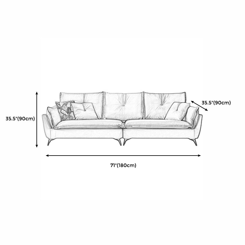 35" High Modern Faux Leather Flared Arm Standard Sofa with Cushions Stain Resistant Clearhalo 'furn' 'furn_sofas' 'Furniture' 'furniture_sofas' 'kitchen' 'kitchen_sofas' 'Living Room Furniture' 'Sofa' 'sofas' 4638388