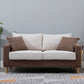 Modern Sofa Couch Wooden Base Solid Color Fabric Loveseat Square Arm Sofa for Living Room Coffee White Clearhalo 'furn' 'furn_sofas' 'Furniture' 'furniture_sofas' 'kitchen' 'kitchen_sofas' 'Living Room Furniture' 'Sofa' 'sofas' 4638416