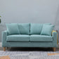 Modern Sofa Couch Wooden Base Solid Color Fabric Loveseat Square Arm Sofa for Living Room Mint Green Clearhalo 'furn' 'furn_sofas' 'Furniture' 'furniture_sofas' 'kitchen' 'kitchen_sofas' 'Living Room Furniture' 'Sofa' 'sofas' 4638420