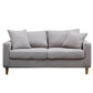 Modern Sofa Couch Wooden Base Solid Color Fabric Loveseat Square Arm Sofa for Living Room Light Grey Clearhalo 'furn' 'furn_sofas' 'Furniture' 'furniture_sofas' 'kitchen' 'kitchen_sofas' 'Living Room Furniture' 'Sofa' 'sofas' 4638421
