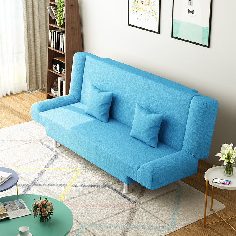 29.53"H Linen Armless Convertible Sleeper Sofa Bed for Living Room Blue Clearhalo 'furn' 'furn_sofas' 'Furniture' 'furniture_sofas' 'kitchen' 'kitchen_sofas' 'Living Room Furniture' 'Sofa' 'sofas' 4638443